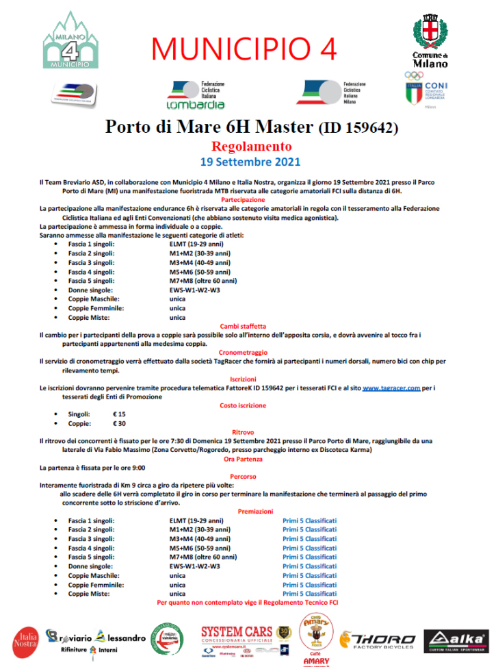 6H porto di mare milano mtb